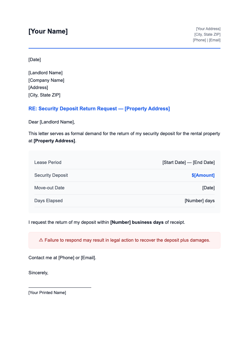 Modern corporate demand letter